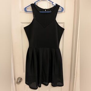 Buffalo David Britton Black Babydoll Mesh Dress